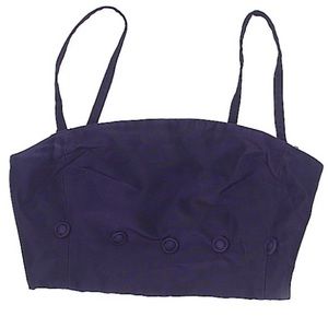 Anthro. Maeve Navy Crop Tank Top Button Size 0